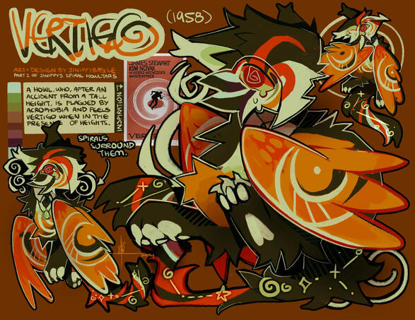 Reference Sheet Custom Example 2 - Contains fullbody + color palette + chibi + closeup of the design - Can add extra aspects, such as more chibis, extra art, or accessory close-ups for an extra price. PRICE: 75-100 USD, extra if there are add-ons